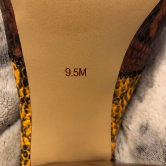 New GIBSON & LATIMER Mya Multi-color Snake Patchwork Open-toe Heeled Mules 9.5 - Picture 7 of 7